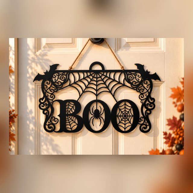 BOO Spider Web Door Hanger
